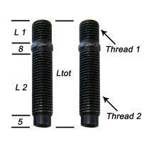 HUB STUD M12x1.50-1.25 / 82mm
